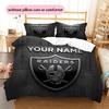 Custom Name,Las Vegas Raiders Pattern Bedding Home Decoration Birthday Gift ( 1 duvet cover + 2 pillowcase, without core),fan merchandise.