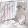 Занавеска для душа в ванной из четырех частей, цифровая печать, мраморная, водонепроницаемая, занавеска-перегородка для туалета, коврик для ванной