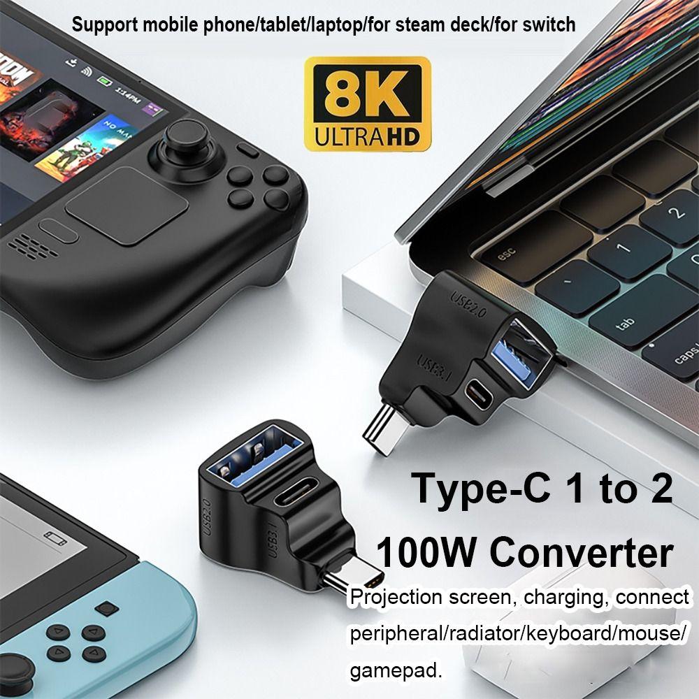 Конвертер USB-C с быстрой зарядкой 100 Вт, удлинитель Type-C 3.1 20 Гбит/с для мобильного телефона Steam Deck
