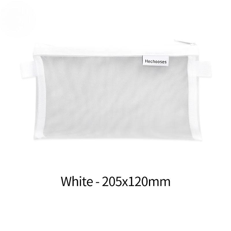1 PCS Creative Mesh Transparent Cute Square Oval Portable Pen Pencil Pouch Bag School Office Supply Stationery Case Storage Bag