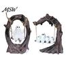 Cute And Spooky Desktop Decoration Ghost on Tree Swing Halloween Decor, Resin Figurine with Vintage Detailed Sculpture for Office Base, Festive Party