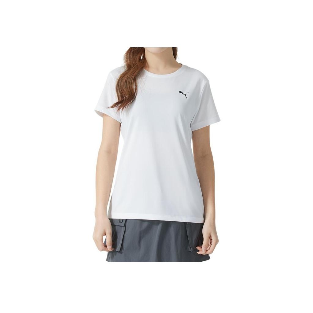 Puma Sports Lifestyle Series Round Neck Casual Breathable Short Sleeve T-Shirt Women T-Shirts White 528393-02