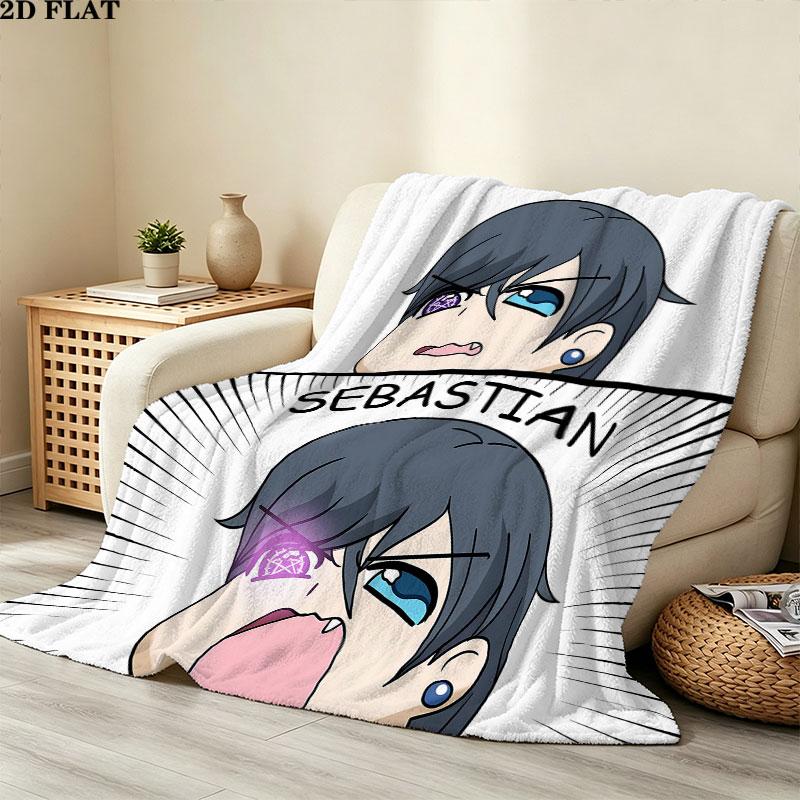 1PC Black Butler Patterned Flannel Blanket Suitable For All Seasons For Home Decor Warmth And Comfort Gifts Holiday Present