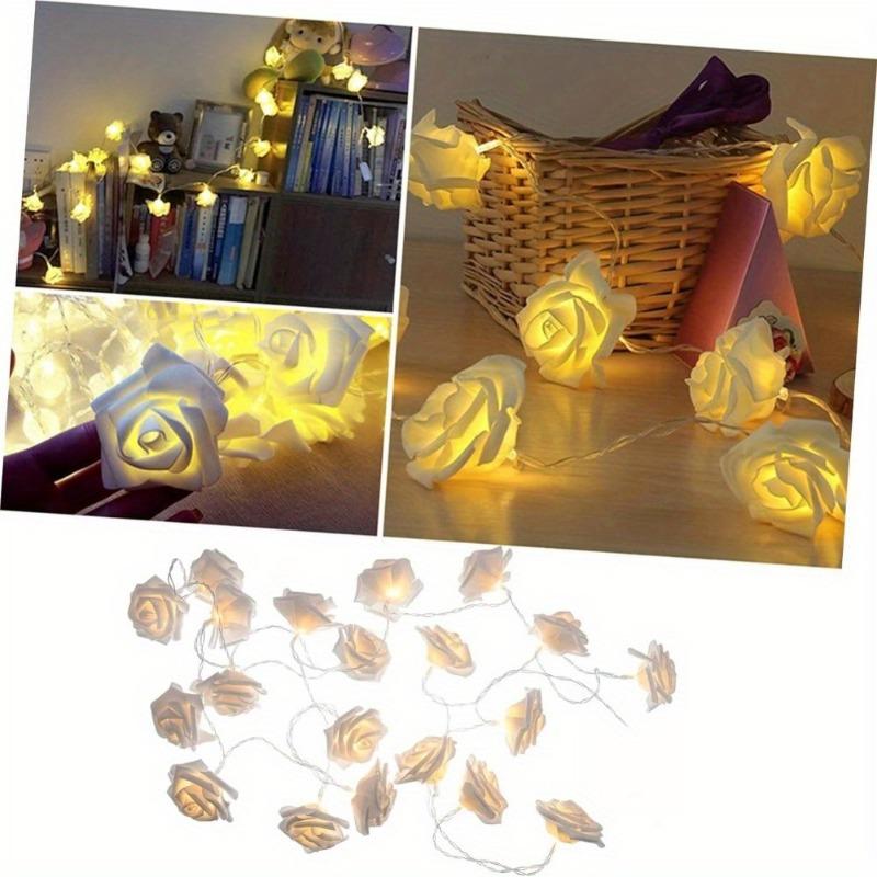 3M 20 LED Simulated White Rose String Light Living Room Bedroom Fairy Light New Year Christmas Valentine's Day Wedding Party Decoration Light