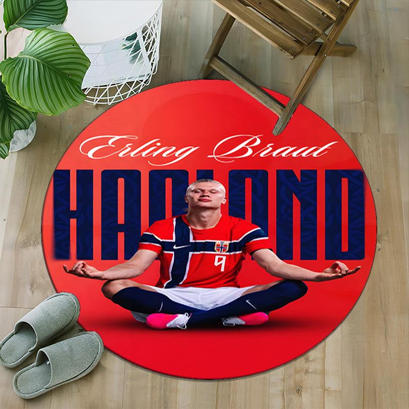 1pc Haaland5 Carpet, Round Rug, Comfortable, Suitable for Entryways, Living Rooms, Office, And Bedrooms, Christmas Decoration