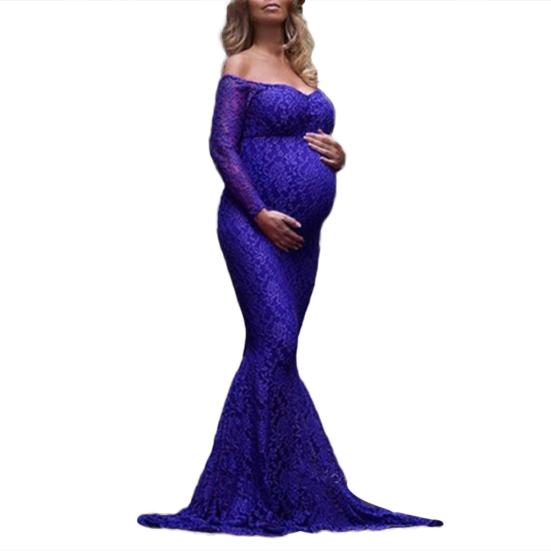 Miss Angel сексуальное платье для беременных с кружевом длиной до пола, сексуальное платье с открытыми плечами