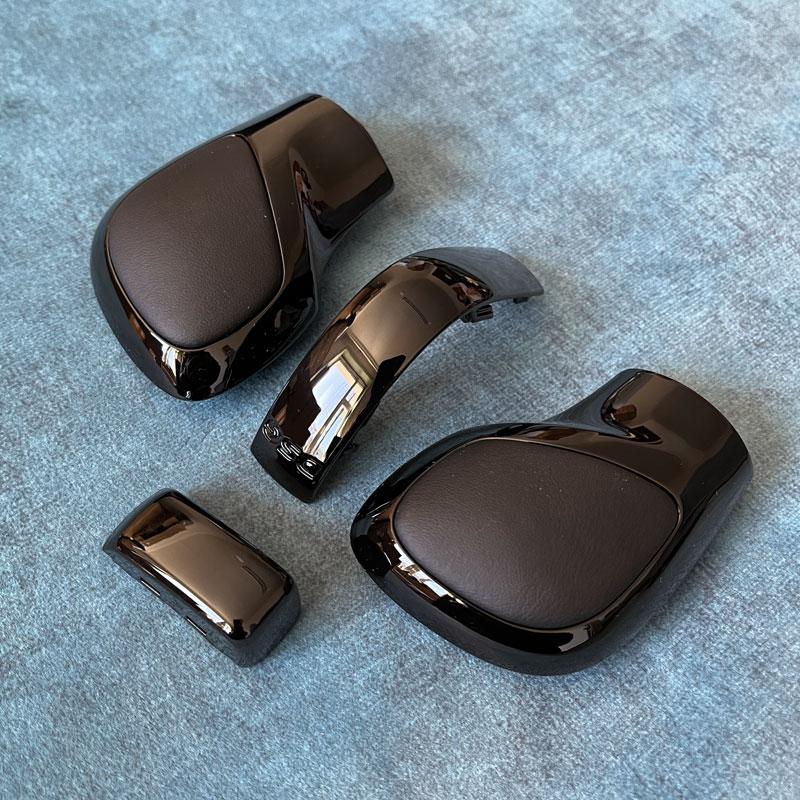 Хромированный матовый с кожаной ручкой переключения передач, боковая крышка, эмблема DSG для VW Golf 6 7 R GTI Passat B7 B8 CC R20 Jetta MK6