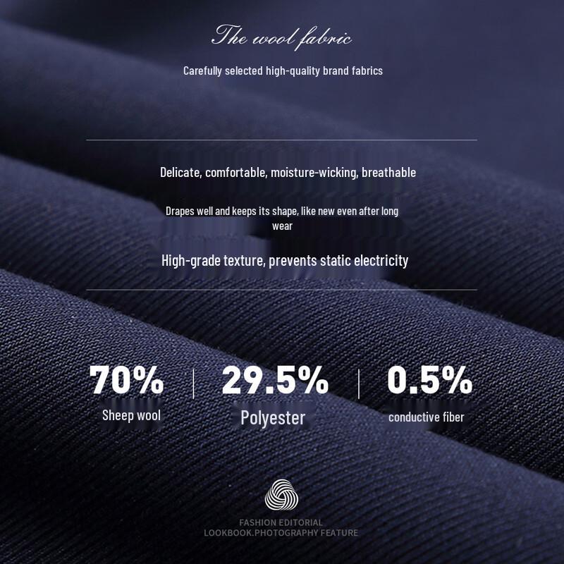 ROMON Мужской официальный деловой пиджак, 70% шерсть