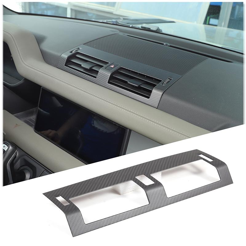 For Land Rover Defender 90 110 2020-2025 Matte Real Carbon Fiber Car Dashboard Console Gear Shift Panel Cover Trim Stickers