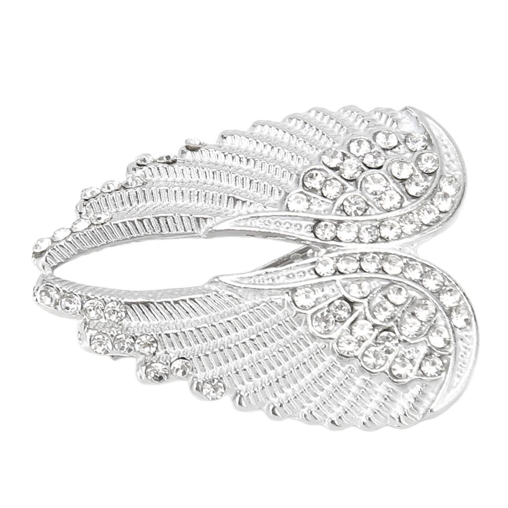 Angel Wing Brooch Pins Crystal Rhinestone Vintage Sweater Shawl Collar Dress Shirt Brooch Clips for Man Woman
