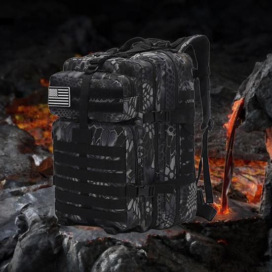 Outdoor Travel Backpack Waterproof Oxford Cloth 45L Large Capacity Multi-Pocket Design Quilted Shoulder Straps for