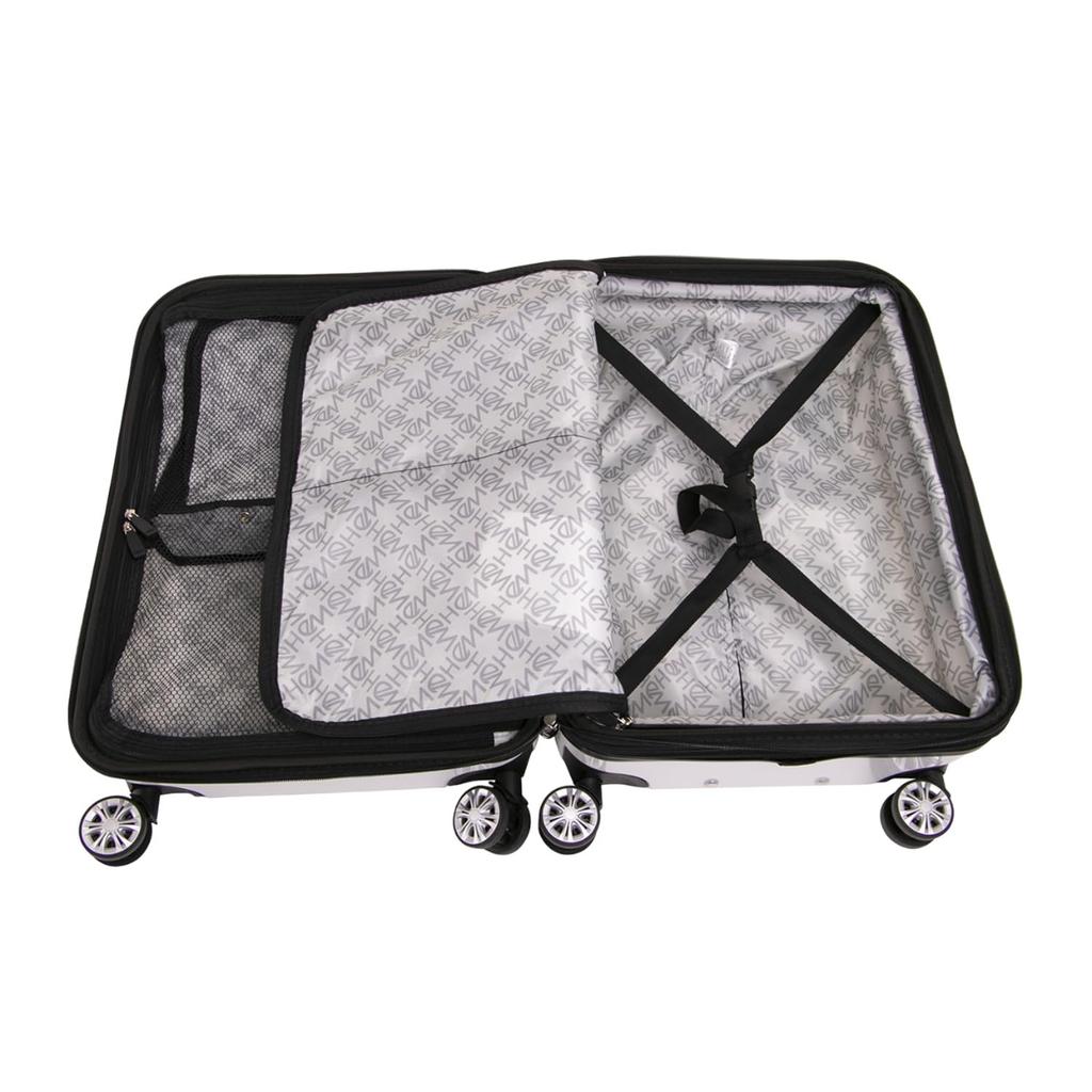 Чемодан для переноски, белый ободок, размер M, удлинение, жесткая сумка для переноски, застежка-молния [HEM] 39-50700 TR-024-02