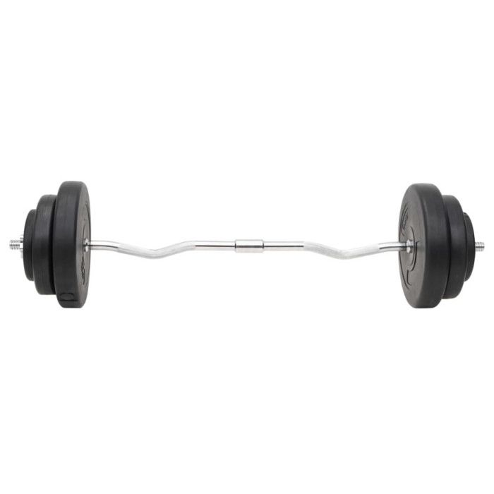 VidaXL Dumbbell and Barbell Set with Plates 60 Kg, Dumbbells, Physical Training Equipment, Set of 3145025