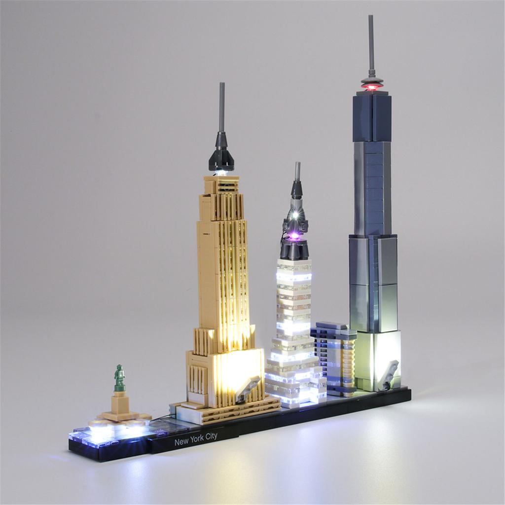 Классический DIY LED Набор для LEGO 21028 Нью-Йорк Собранный Конструктор Игрушка Украшение Регулируемые Аксессуары для Освещения