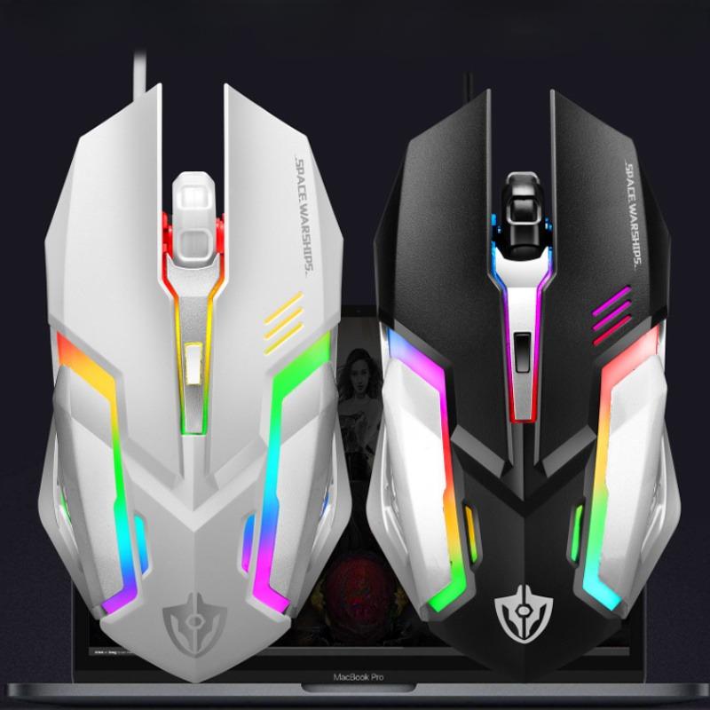 Проводная мышь с LED-подсветкой, офисная, компьютерная, игровая, для настольного компьютера, ноутбука