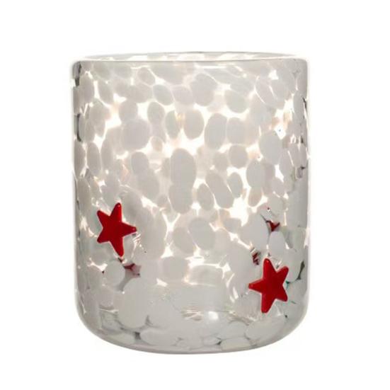 Yousheng Christmas Icon Glass Holiday Themed Stemless Drinking Glasses Unique Texture Design Glassware Christmas Thanksgiving Party Decor