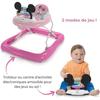 DISNEY BABY -MINNIE-Trotteur bébé fille évolutif et pliable 2-en-1 Avec jouet d'éveil amovible intégré, cadeau bébé