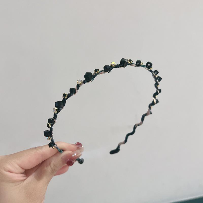 Элегантная цветочная хрустальная повязка на голову со стразами: Аксессуар ручной работы для женщин в японском и корейском стиле