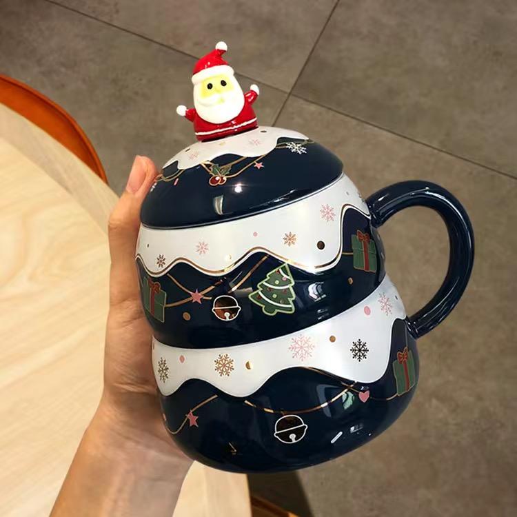 Рождественская кружка, индивидуальная творческая кружка в форме рождественской елки, керамическая чашка, чашка для воды, Рождественский подарок