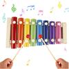 Tvoip Wooden Xylophone Toys Musical Creative Wooden Instruments 8 Notes Xilofono Children Baby Musical Toys Development