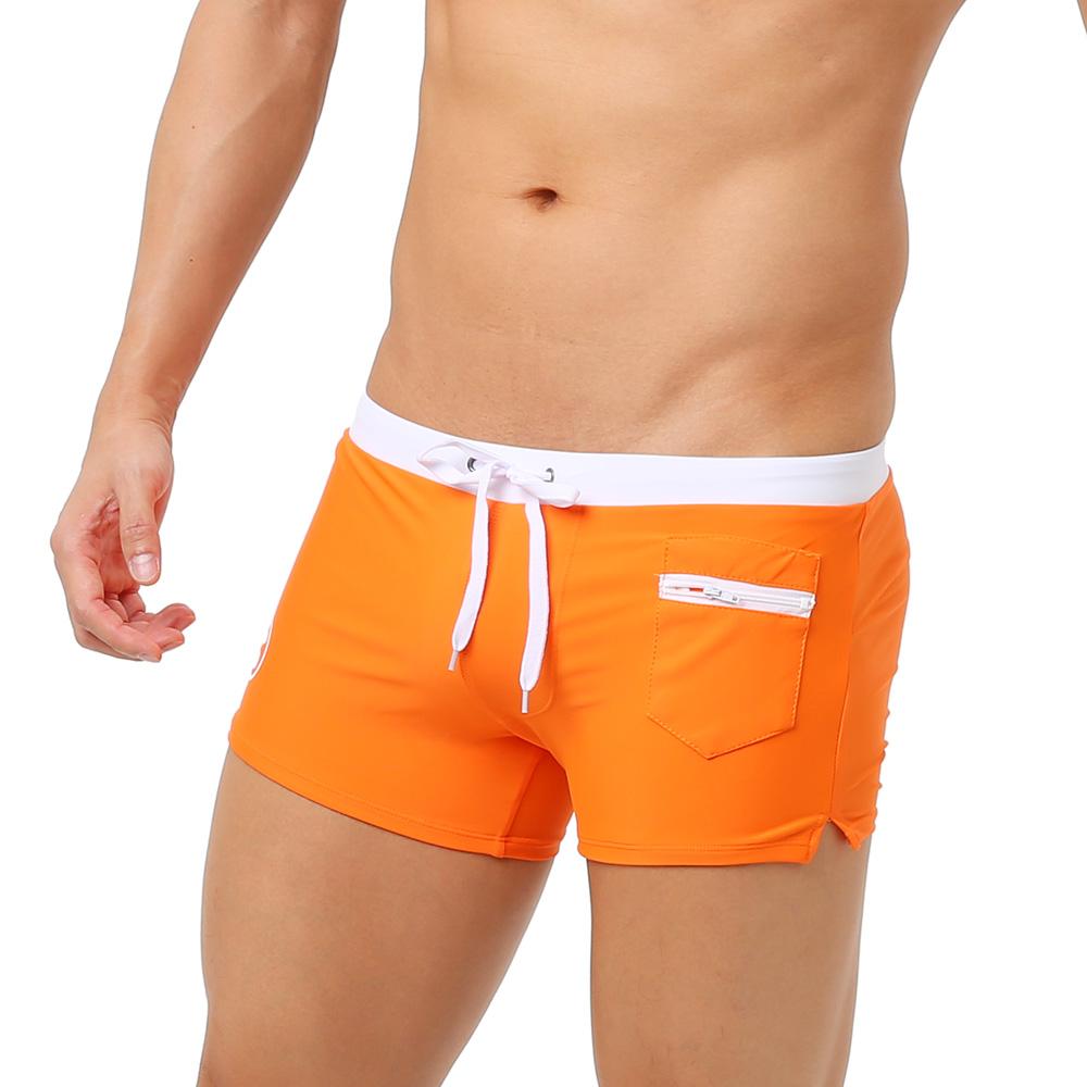 Мужские купальники с передним карманом, короткие плавки, пляжные шорты, сексуальные сетчатые трусы-боксеры, удобные мягкие дышащие