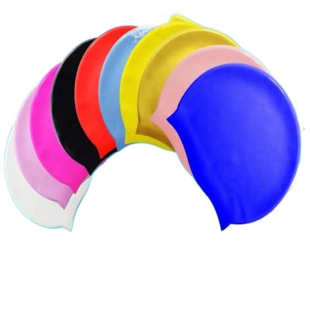 Оборудование Высокоэластичная шапочка для дайвинга Длинные волосы Большие шапочки для плавания Шапочки для купания Силиконовые шапочки для плавания