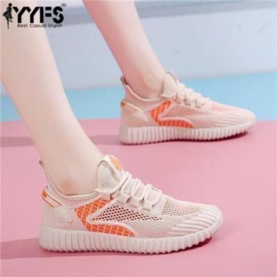 Дышащая Обувь Одинарная Женская Тонкая Мягкая Подошва Кроссовки Летающая Сетка Спортивная Обувь Лето Новая Мода Повседневная Обувь