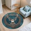 Celtic Knot Deer Head,Round Area Rug,Carpet Rug for Living Room Bedroom Sofa Playroom Decor,Non-slip Floor Mat