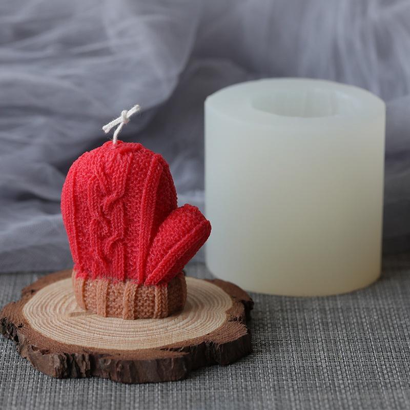 DIY рождественские 3D шерстяные перчатки силиконовая форма DIY установка свечей ремесло эпоксидная смола гипс ароматерапия декор моделирование силиконовая форма
