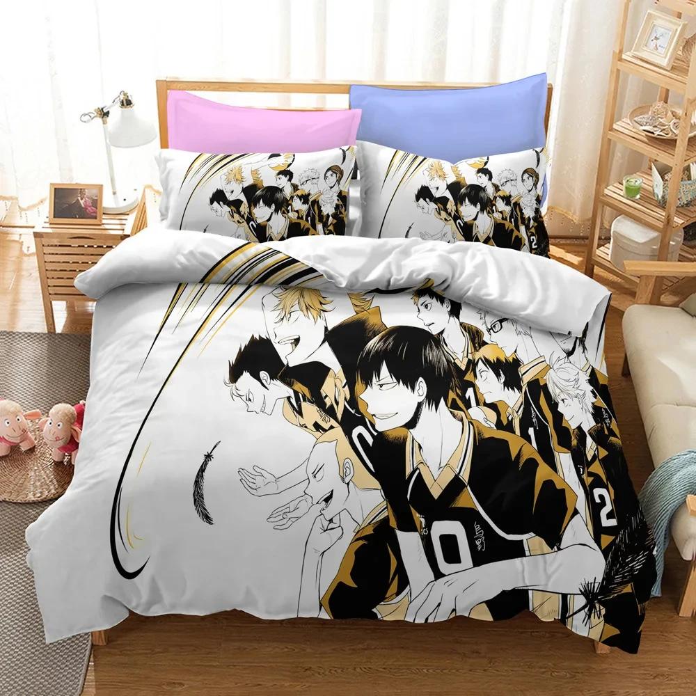 Хайкю! Одиночная Мягкая Пододеяльник для Мальчиков 3D Печать Размеры Queen King-Sized Комплект Постельного Белья Мягкий Пододеяльник Комплект Постельного Белья