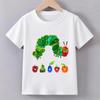 Green Cute Funny Caterpillar Print Tshirts Summer Girls Boys Casual Fashion Tops Kids Crew Neck Short Sleeve Tees
