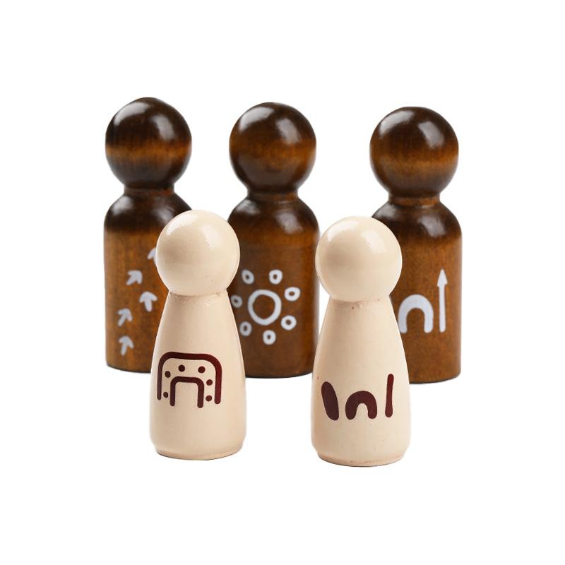 8 Pack Wooden Peg Dolls Peg People Peg Doll Bodies Natural Wood Shapes Figures Decorative Peg Doll People