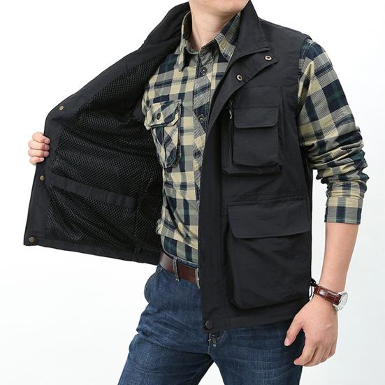 Жилет для кемпинга, однотонный, водонепроницаемый, повседневный, шикарный, с отложным воротником для путешествий