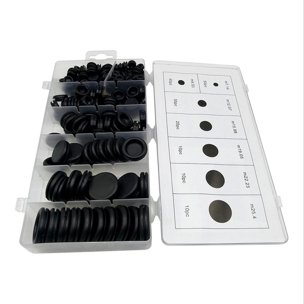 170Pcs Rubber Grommets Assortment Firewall Hole Plug Electrical Wire Gasket Set