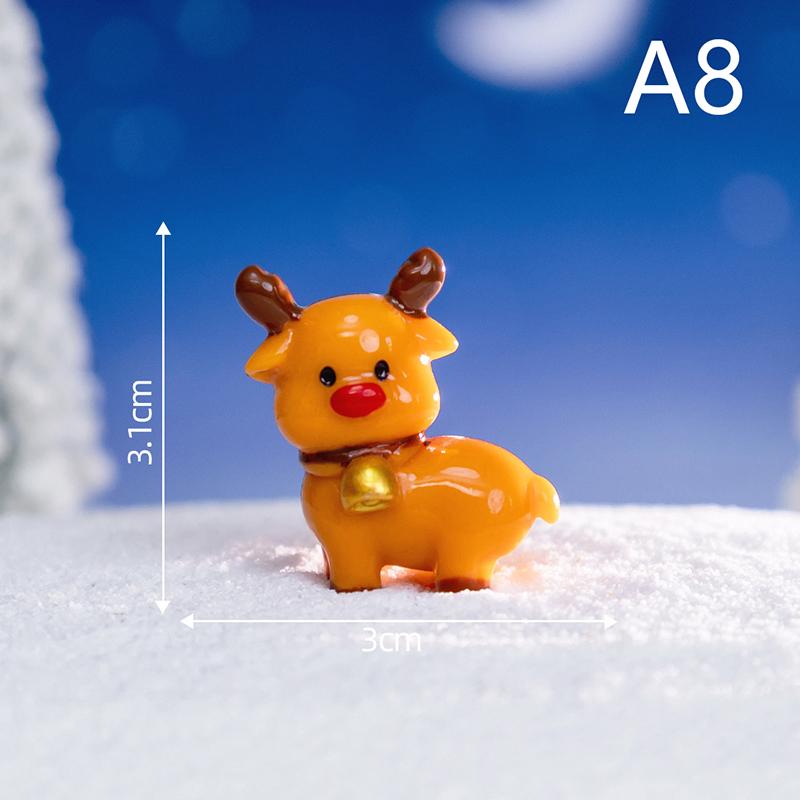 Мини-статуэтка снеговика из смолы на Рождество, модель микроландшафта, миниатюрная садовая фигурка, украшение для дома на год, декор