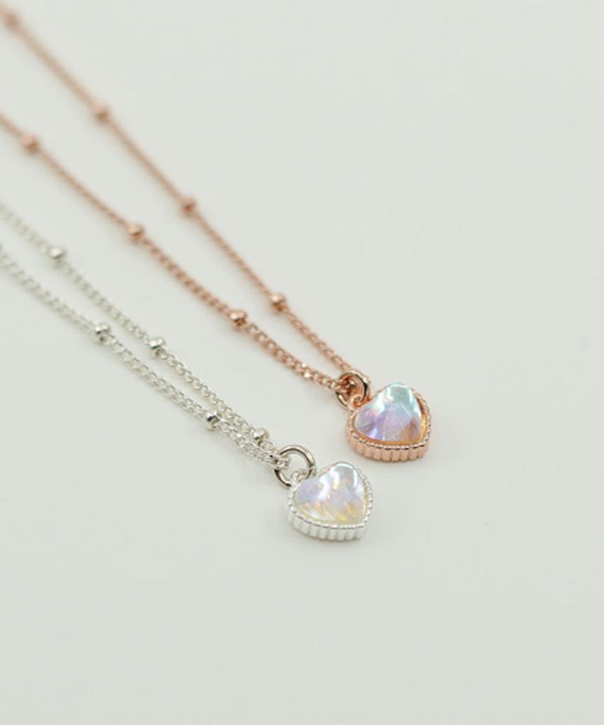 Серебряное ожерелье Alleun 925 пробы с объемным сердцем, серебряным шариком и кристаллом