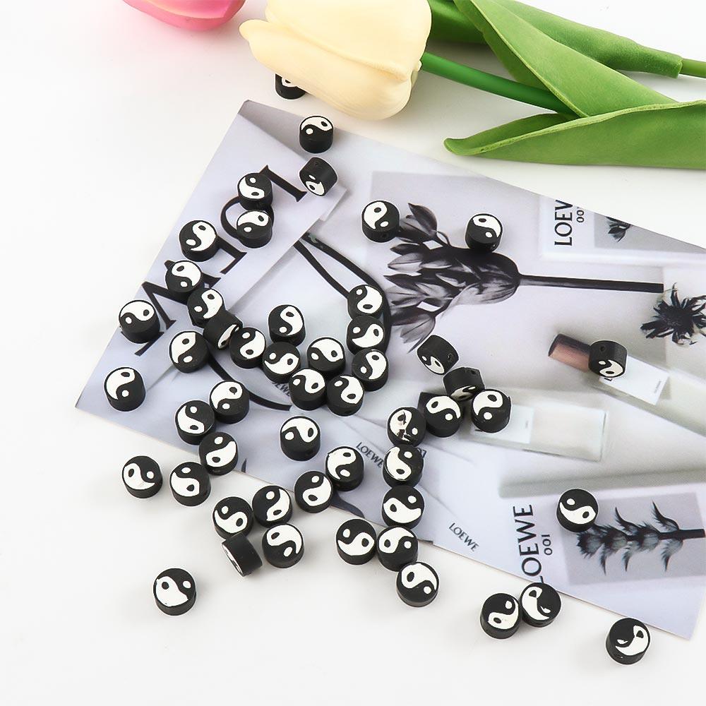 Ожерелье Сплетни Мир Рукоделие Бусины Глаза Инь Ян Бусины Тай Чи Бусины DIY Изготовление ювелирных изделий