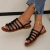 2024 Hot Sale Shoes for Women Buckle Strap Women's Sandals Fashion Narrow Band Casual Sandals Women New Plus Size Flat Sandals