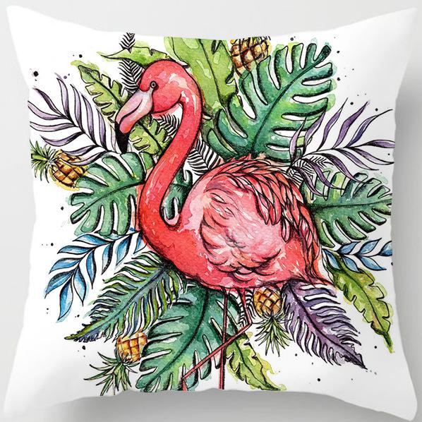 Creative Cartoon Peach-skin Flamingo Pillow Home Soft Decoration Sofa Pillow Pillow Case Soft