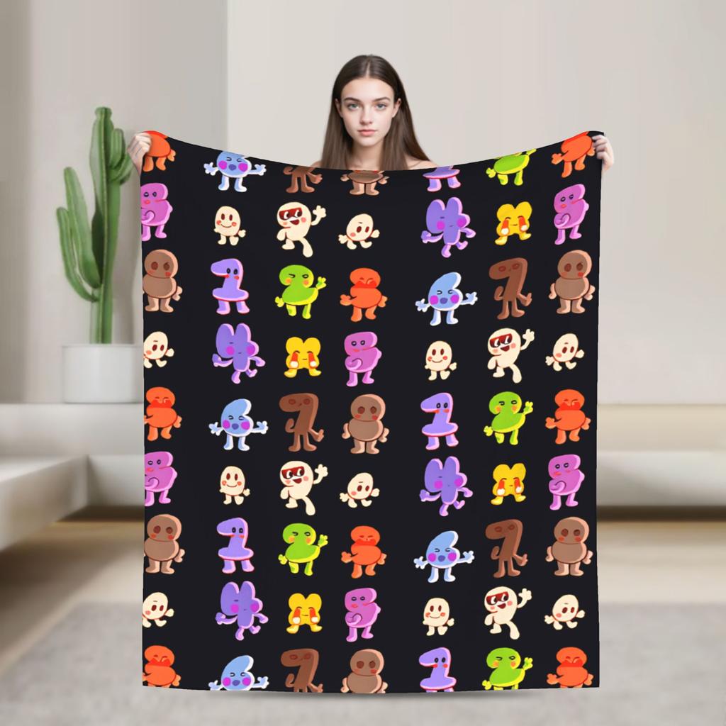 Super Soft Blanket Camping BFDI All Characters Throw Blanket BFDI Flannel Bedspread For Bedroom Pattern Sofa Bed Cover