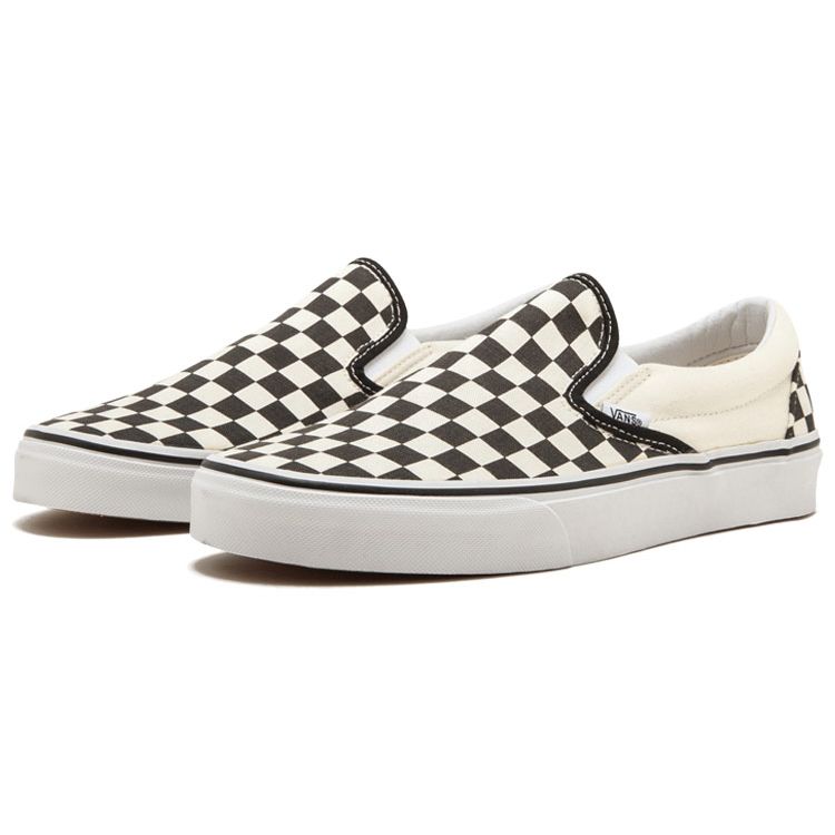 Vans Классические слипоны Классическая клетка Низкие кеды для скейтбординга Унисекс Кроссовки Черно-белые VN-0EYEBWW