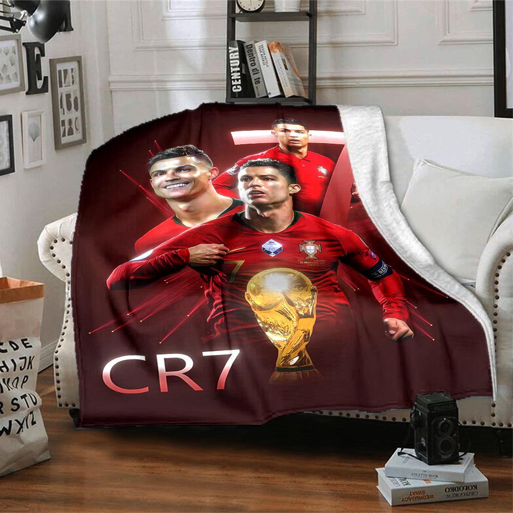 1pc Soccer 7 (4) Blanket, Gift, for Men and Women, Soft Blanket, Good for Sofa Bed Couch Travel, Lightweight Flannel Blanket
