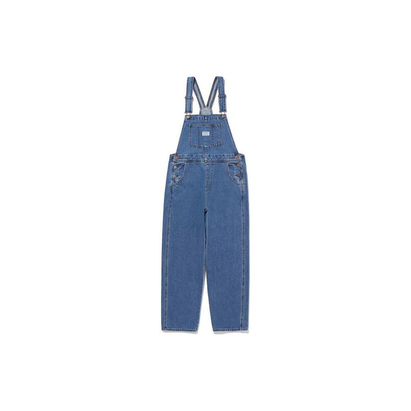 Levis Однотонный Комбинезон с Карманом на Пуговицах и Бретелях Женский Низ Индиго 85315-0022