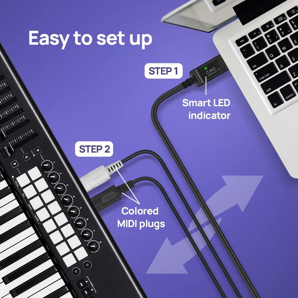 MIDI-кабель CME USB с фильтром и маппером 6,5 фута 2 м Модель U2MIDI Pro