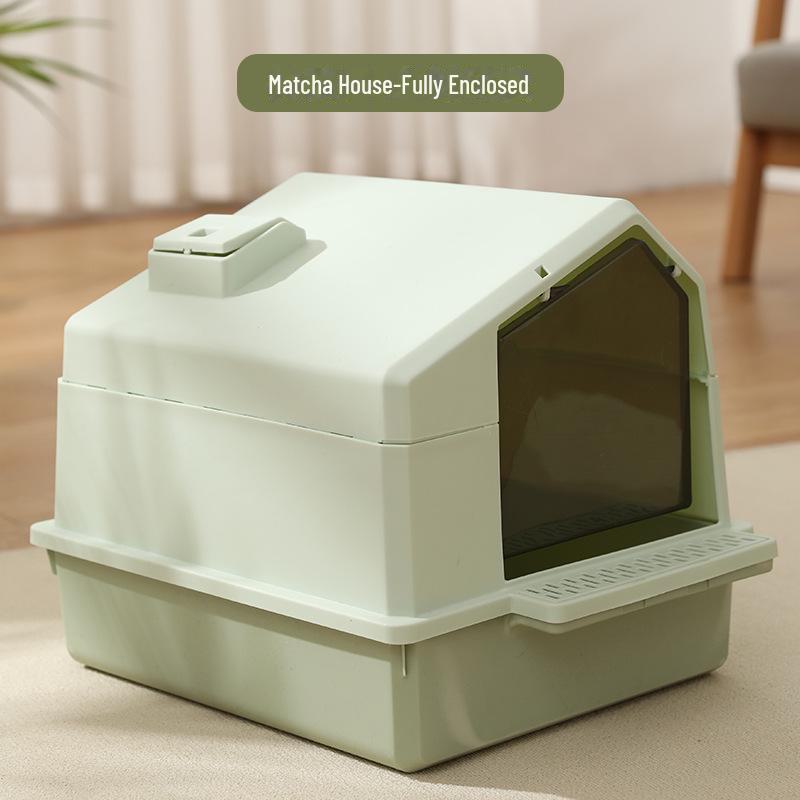 Большой закрытый туалет со съемной дверцей для кошек и собак