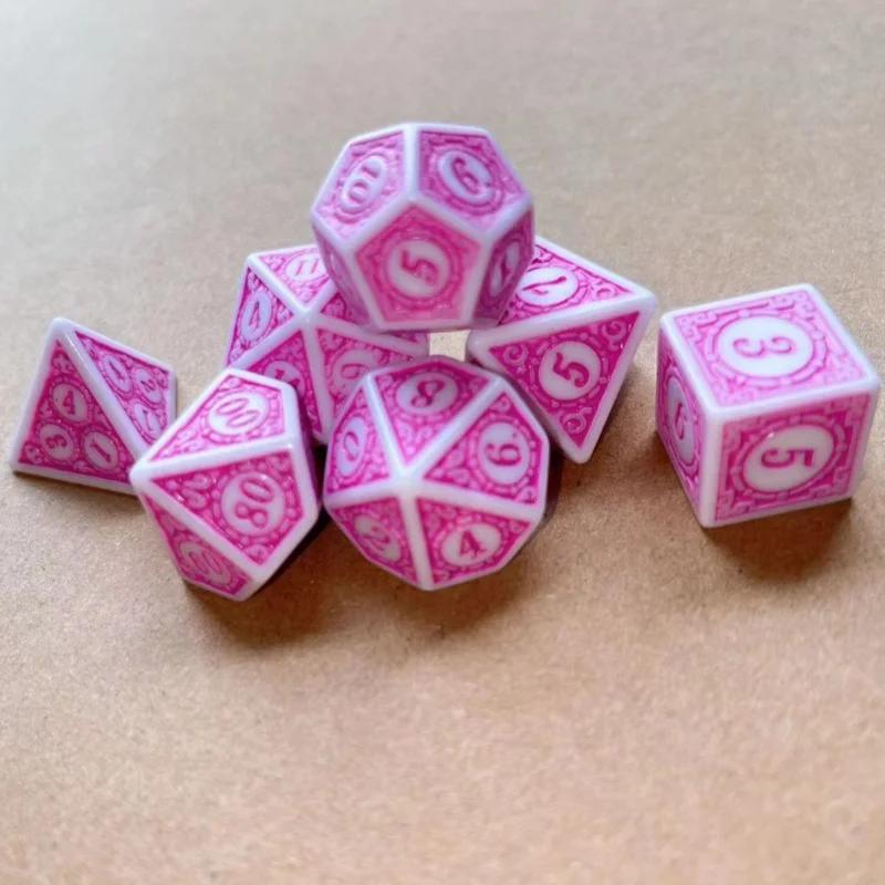 7 шт./лот набор игральных костей цифры D4 D6 D8 D10 D12 D% D20 D4 D6 D8 D10 D12 D20 для TRPG D&D Entertainment настольная игра цифровые игральные кости