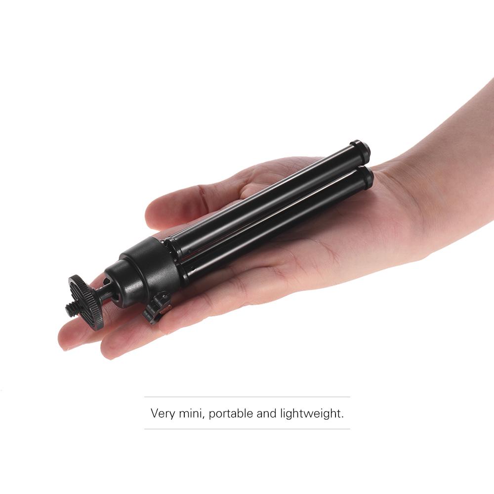 Мини-штатив 2-секционный выдвижной настольный штатив-подставка держатель 1/4 дюйма винтовые крепления для телефона ILDC Max. Нагрузка 0,5 кг Черный