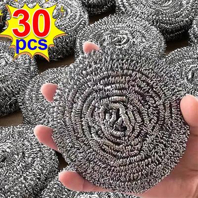 30/1 шт. кухонная щетка из нержавеющей стали с шариками для мытья посуды, кастрюль, сковородок, бытовых чистящих шариков для мытья посуды