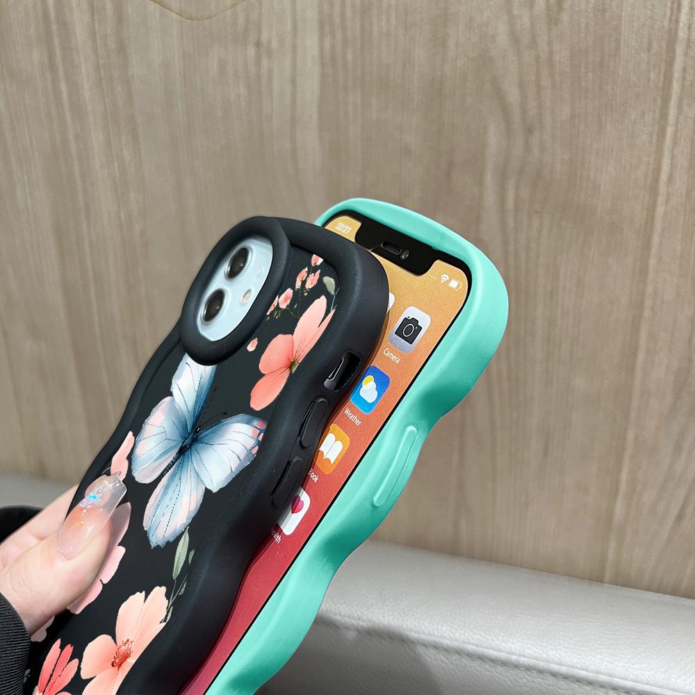 Painted Pattern Big Wave Edge Soft Silicone Material Macaron Phone Case Shockproof Protective Rubber Casing for OnePlus Vivo Motorola Moto