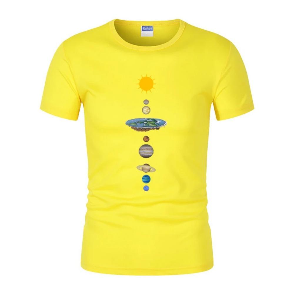 Nine Planets of the Universe Solar System Printed Men's Short-Sleeved Summer Breathable Quick-Drying Casual Loose Oversized Top